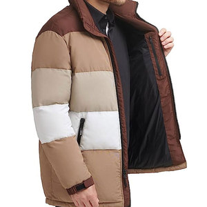 เสื้อแจ็คเก็ตกันลมมีฮู้ดสำหรับผู้ชายผ้าเดนิมกันลมมีฮู้ดปกสูงสำหรับฤดูหนาวดีไซน์โลโก้แบบปรับแต่งได้ - Product Image 4