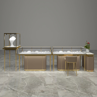 Vitrine à bijoux personnalisable en acier inoxydable et verre trempé pour magasin, service complet exclusif fournisseur