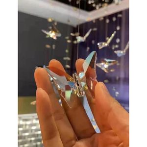 Bướm pha lê cầu thang Đèn chùm hiện đại Cristal dài treo bướm đèn chùm cho phòng khách - Product Image 6