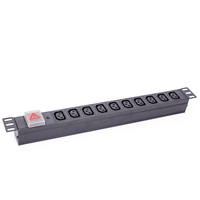 Unidad de Distribución de Energía (PDU) Yosun Multiusos de 10 Vías y 19'' con Conectores IEC C13 y C14 para Montaje en Rack, para Sala de Computación, Gabinete de Servidores y Centro de Datos