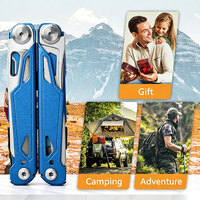 Outil pliant EDC en acier inoxydable de qualité supérieure, bleu, multi-outils avec étui en nylon, OEM pour le camping, le bricolage, les cadeaux