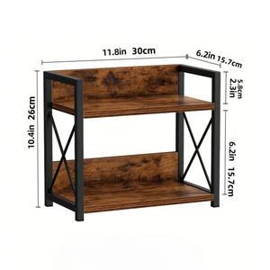 カウンタートップシェルフオーガナイザー、2段キッチンスパイスラック（カウンタートップ用）、木製コーヒーカウンターシェルフオーガナイザー（家庭用） - Product Image 2