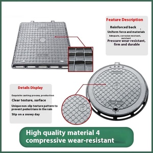 D400 Vòng manhole bìa làm dễ uốn sắt thông qua chết đúc cho municipal sử dụng hệ thống thoát nước kiểm tra nước mưa Wells 700 mét đường kính - Product Image 3