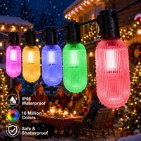 Luces para Exteriores Resistentes a la Intemperie, Guirnalda de Luces con Cable Resistente a los Rayos UV y Bombillas Irrompibles para Decoración de Patios de Resorts