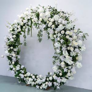 <span class=keywords><strong>Grande</strong></span> arche ronde en fleurs artificielles de soie de luxe, résistante à la décoloration, réutilisable pour les mariages, les fêtes, les lieux d'événements - Product Image 2