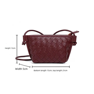 <span class=keywords><strong>Borsa</strong></span> a <span class=keywords><strong>tracolla</strong></span> mini intrecciata fatta a mano da donna, retrò, tinta unita, a forma di dumpling, portamonete, piccola pochette a <span class=keywords><strong>tracolla</strong></span> in pelle intrecciata, <span class=keywords><strong>borsa</strong></span> carina - Product Image 4