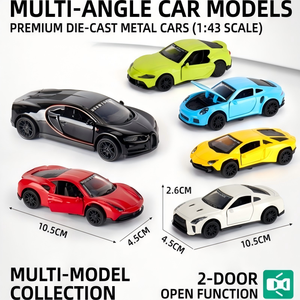 HTL <span class=keywords><strong>1</strong></span>:<span class=keywords><strong>43</strong></span> Modellino Auto Sportiva in Metallo Pressofuso con Funzione Pull-Back, Veicolo Giocattolo da Corsa con 2 Porte Apribili per Bambini - Product Image 1
