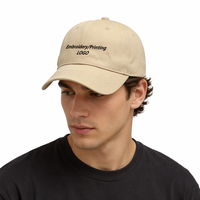 Gorra de Béisbol Negra de Algodón Personalizada OEM con Texto Bordado, Gorra Estilo Dad Vintage Lavada, Gorras Deportivas Unisex al por Mayor
