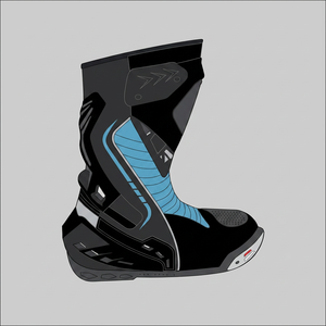 <b>Plastic</b>/PU Upper Mid-Calf Waterproof Motorbike Racing Boots Multi Color Unisex Riding Shoes Black Blue <b>Mesh</b> Lining Zip - Product Image 3