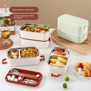 Nueva Lonchera de Acero Inoxidable 304 de un Solo Nivel, Apta para <span class=keywords><strong>Microondas</strong></span>, Hermética y de Gran Capacidad para Trabajadores de Oficina - Product Image 1
