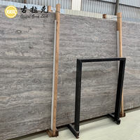 Carreaux de travertin gris argenté naturel, découpés sur mesure, revêtement mural en pierre pour projets intérieurs et extérieurs