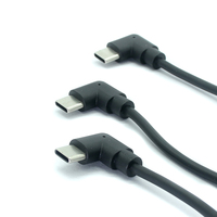 Kabel USB Type-C Male ke Type-C Male Sudut Kanan untuk Pengisian Cepat dan Transfer Data, Kabel USB-C Ganda 90 Derajat