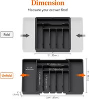Organisateur d'argenterie Tiroir extensible Organisateur réglable de couverts pour fourchettes Couteaux Organisateurs de cuisine polyvalents