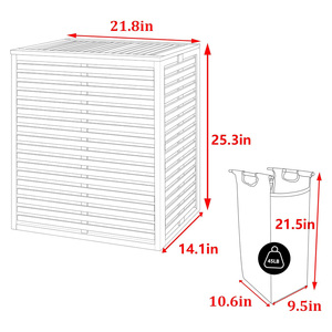Cesto Portabiancheria in Bambù CF Wholesale con 2 Scomparti, Manici Rimovibili, Fodere Lavabili in <span class=keywords><strong>Lavatrice</strong></span>, Coperchio a Cerniera e Organizzatore per la Separazione dei Vestiti - Product Image 2