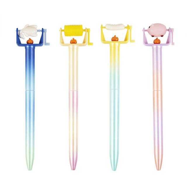 UV Color Changing Barbecue Gel Pen, Cute 3D Roast Food Decor Rotating Neutral Pen for School