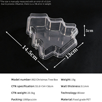 Boîte à pâtisserie de Noël festive en PET transparent pour bonbons, biscuits, tiramisu – Idéale pour la pâtisserie de Noël et les fêtes – Vente en gros