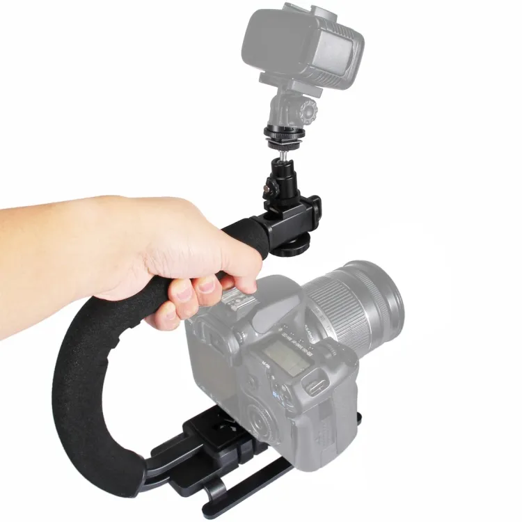 PULUZ U/C Shape Portable Handheld DV Bracket Gimbal Stabilizer Kit with Phone Clamp for All SLR Cameras and Home DV Camera