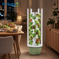 Système de culture hydroponique automatique vertical à 7 étages avec éclairage LED pour la culture de légumes à domicile en plastique