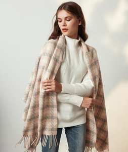 De Lujo nuevo invierno de Cachemira mezcla bufanda de rayas de pata de <span class=keywords><strong>gallo</strong></span> diseño mantón caliente para las mujeres elegante venta al por mayor - Product Image 2