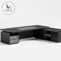 Bureau de direction moderne en bois durable, taille personnalisable, multifonctionnel, avec tiroirs, sur la plateforme de meubles de Foshan