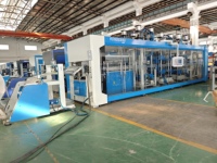 Mesin Thermoforming Empat Stasiun Otomatis Penuh PP/PET/PS untuk Produksi Cakram Sekali Pakai
