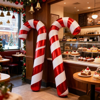 Weihnachtliche Rot-Weiß Gestreifte Zuckerstangen-Ballons Santa Cane Folienballons für Feiertagsdekoration Innen und Außen
