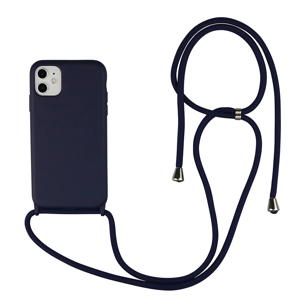 Custom Premium TPU Silicone Material Necklace Crossbody Cross Body Mobile Phone Accessories For iPhone Lanyard Strap Case