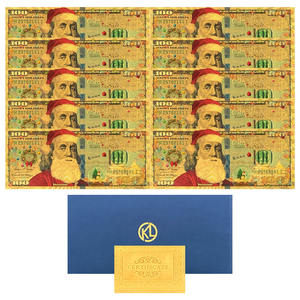 Spedizione veloce sposa natale noi 100 dollari banconote in polimero banconota placcata in lamina d'oro - Product Image 3