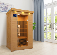 Design moderne pour 2 personnes Bain de vapeur infrarouge lointain Sauna Panneau de commande par ordinateur Chauffage au carbone 7 chauffages électriques en bois de pruche massif