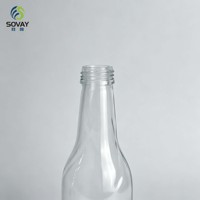 Bouteille en verre transparente vide de 235 ml pour boissons, idéale pour l'embouteillage commercial, la présentation de la marque et le stockage quotidien de liquides