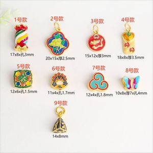 Cuentas colgantes de esmalte dorado antiguo de formas mixtas para accesorios de joyería DIY, pulseras, collares y adornos al por mayor - Product Image 2