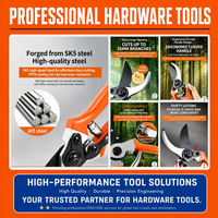 Sécateur de jardin Sharp Bypass Pruning Shears DM2056 avec poignée antidérapante en TPR et lame en alliage d'aluminium pour la coupe et la taille des branches de plantes