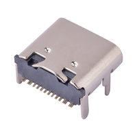 Connecteur USB Type C Femelle 16 broches à angle droit SMT, broches surélevées 2,0 mm, prise de données haute vitesse à charge rapide pour PCB