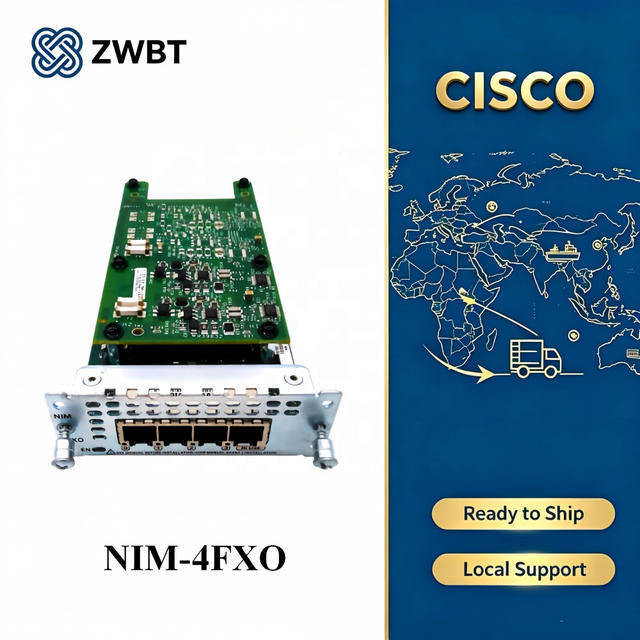 Cisco NIM-4FXO 4-Port Universal FXO Network Interface Module RJ11 PSTN Trunk for ISR4000 Series Router