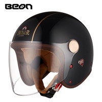 Casco BEON BR11 de Fibra de Carbono 3/4 con Doble Visor, Certificado 3C, Diseño Retro Abierto para Motocicleta y Bicicleta Eléctrica, Ligero para Todas las Estaciones