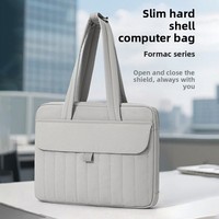 Maletín de Hombro para Portátil de 15-16 Pulgadas, de Nylon Delgado y Carcasa Rígida, Gran Capacidad, Diseño Simple y Moderno para Viajes