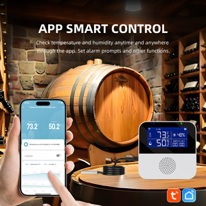 ANGUS Tuya WiFi <span class=keywords><strong>เซ็นเซอร์</strong></span>วัดอุณหภูมิและความชื้นอัจฉริยะสำหรับบ้าน พร้อมจอแสดงผลสี สถานีตรวจอากาศดิจิทัล พร้อมหัววัดกันน้ำภายนอก - Product Image 4
