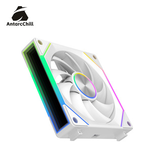 Ventilateur AntarcChill White Daisy Chain avec anneau central CD et miroir latéral, sans outil, modulaire, ARGB, haut débit d'air, OEM d'usine - Product Image 4