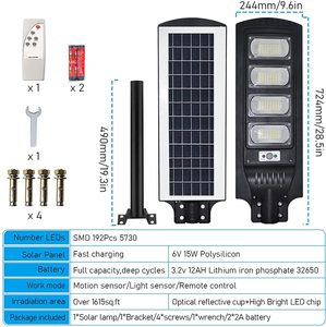 Integrierte Solar-Straßenleuchte, radargestützte intelligente Steuerung, wandmontiert, wasserdicht, LED-Gartenleuchte für den Außenbereich, Großhandel - Product Image 2