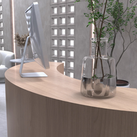 M2 Display Salon Design Magasin moderne Design Nail Shop Vitrine Logo LED Boutique de vêtements Beauté Spa Bureau de réception en bois