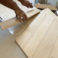 Parquet en bois massif de chêne blanc australien de luxe à large lattes, système clic, pour usine