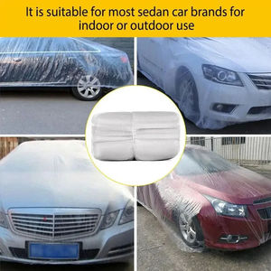 Housse de voiture jetable transparente, anti-poussière et imperméable, revêtement transparent, film plastique PE anti-poussière, imperméable - Product Image 5