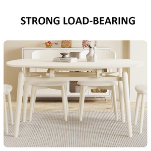 Mesa de Comedor Redonda y Juego de Sillas Mesa de Comedor Blanca - Product Image 4