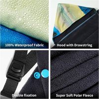 Couverture de stade imperméable et portable avec capuche, couverture de camping avec sac de transport, couverture poncho isolante en polaire pour pique-nique en extérieur