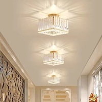 Décoration de maison moderne et luxueuse, luminaire de plafond en cristal carré rond E27 pour table à manger, cuisine, passage, couloir