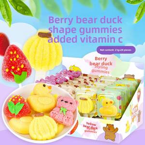 Karikatür lolipop küçük sarı ördek yumuşak meyve şekeri çilek ayı çocuk aperatifler kaplı Internet ünlü toptan - Product Image 5