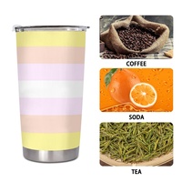 Gobelet isotherme personnalisé en acier inoxydable 20 oz, thème arc-en-ciel gay Pangender, pour les longues journées de voyage urbain et les activités en bord de rivière et au parc