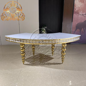 أثاث أحداث فندق أفعواني على شكل حرف S من الفولاذ المقاوم للصدأ ذهبي حديث لحفلات الزفاف - Product Image 2