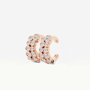 1 Ctw Round Lab Grown Diamond Fashion Cuff <b>Earrings</b> Elegant Modern Jewelry For Everyday Wear And Special Occasions - Product Image 2