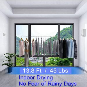 Clothes Accessories PP Plastic Punch-free Wall Mounted Retractable Clothes <strong>Line</strong> Modern Luxury Design Slow Rebound <strong>Washing</strong> <strong>Line</strong> - Product Image 5